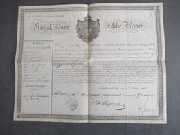 Urkunde Abschied Königlich Bayerische Armee Aus Dem Jahre 1861 (geboren 1833) Regensburg 11. Infanterie Regiment - Documents