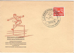 49929 - Berlin - 1953 - 20Pfg. Olympiastadion EF A. Bf. BERLIN - LEICHTATHLETIK-LAENDERKAMPF DEUTSCHLAND-ENGLAND - Atletica