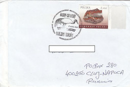 CRANE SPECIAL POSTMARK, MINERALS STAMP ON COVER, 2011, POLAND - Cartas & Documentos