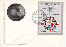 POLOGNE. BF 44 De 1966 Sur Enveloppe 1er Jour. Coupe Du Monde 1966. - 1966 – Inglaterra