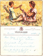 TELEGRAMME DE PHILANTROPIE / NAISSANCE / FEMME ENFANT FLEURS / DEPART TOURNAI - Telegramme