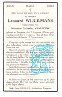 DP Leonard Wijckmans Wyckmans ° Tongeren 1870 † 1942 X Catherina Vanleeuw - Images Religieuses