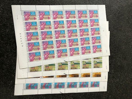 Belgie 1984 2114/17 EXPORTS BEER CHEMISTRY SHIP TRAIN BUS TRAM FULL SHEET MNH PLAATNUMMER 1222 - 1981-1990