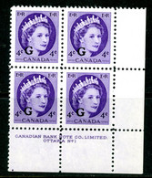 -Canada-1955- "Queen Elisabeth II"  MNH **  Overprinted 'G' - Aufdrucksausgaben