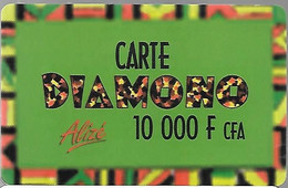 CARTE-PREPAYEE-SENEGAL-ALIZE-10000F CFA-DIAMONO-Epais-V°Pt N° Lasers-a Droite-TBE - Senegal