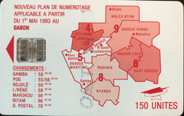 GABON  -  Phonecard  -  Nouveau Plan De Numérotage  -  SC 7  -  150 UNITES  -  No Control Number - Gabon