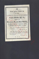 Anvers - Doodsprentje †1826 - Catherine VAN DER KUN - Veuve De Monsieur P.J. Renson - Esquela