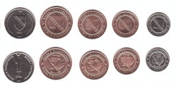 Bosnia - Set 5 Coins 5 10 20 50 Feninga 1 KM 2021 UNC Lemberg-Zp - Bosnie-Herzegovine