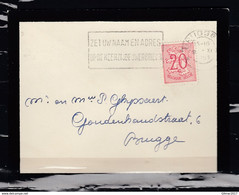 Brief Van Brugge Naar Brugge - 1951-1975 Heraldischer Löwe (Lion Héraldique)