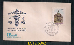 ARGENTINE 1984 GJ 2170 100 ANS DE LA BOURSE ROSARIO WN LE PREMIER JOUR - Briefe U. Dokumente