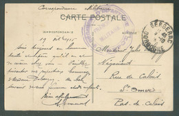 C.P. En SM Obl. Sc BERGERAC DORDOGNE Le 19-10-1915 + Dc Violet 8°REGIMENT D'INFANTERIE * DEPORT Vers Saint-Omer  - 18761 - Other & Unclassified