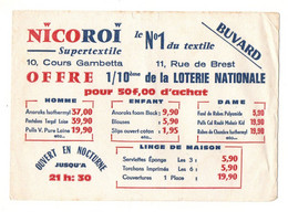 Buvard Nicoroi Supertextile Le N°1 Du Textile Offre 1/10 ème De La Loterie Nationale - Format : 21x14.5 Cm - Textile & Vestimentaire