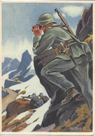 Belle Illustration Soldat Avec Jumelles, Montagnes, Mitrailleuse TER.BAT. 148 Im Felde 1942. Armée Suisse. Feldpost. - Unclassified