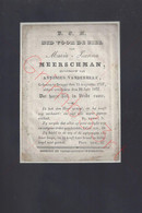 Brugge - Doodsprentje †1837 - Maria-Joanna MEERSCHMAN, Huysvrouw Van Antonius Vanderbeke - Avvisi Di Necrologio