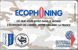 CARTE-PREPAYEE-MILITAIRE- ECOPHONING-DIVISION SALAMANDE- BEIGE FONCE-10000Ex-TBE -  Cartes à Usage Militaire