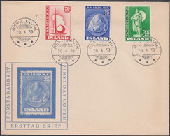 1939.ISLAND.  NEW YORK WORLD FAIR. FDC. REYKJAVIK 30. 4 39. Beautiful Cover.  (MICHEL 204-206) - JF425622 - Lettres & Documents