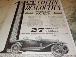 ANCIENNE PUBLICITE 1 ER GRAND PRIX DE ACF COTTIN DESGOUTTES 1925 - Voitures