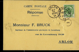 Carte Firm ; Obl. GRAND - HALLEUX 17/02/1911 Pour Arlon - Landelijks Post