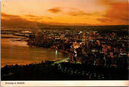 (1 B 17) USA - Evening In Waikiki Beach (posted To Australia 1973 With NORAY Stamp) - Big Island Of Hawaii