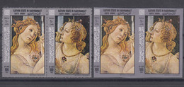 South Arabia Aden - Kathiri State Of Hadhramaut, Art Paintings Botticelli 1967 Mi#190-191 A And B Pairs, Never Hinged - Other & Unclassified