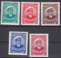 Yugoslavia Kingdom, King Alexander 1935 Mi#315-319 Mint Never Hinged - Neufs