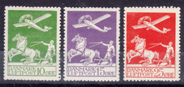 Denmark Airmail 1925 Mi#143-145 Mint Hinged - Unused Stamps