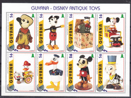Guyana 1995 Disney Cartoons Mickey Mouse And Donald Duck Antique Toys Block, Mint Never Hinged - Disney