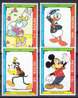 Nevis 1992 Disney Cartoons, Mickey Mouse Donald Duck Mi#690,691,693,696 Mint Never Hinged - Disney