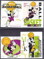 Nevis 1998 Disney Cartoons, Mickey And Minnie Mouse Mi#Block 152,153,154,155 Mint Never Hinged - Disney