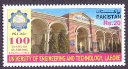 PAKISTAN 2021 - 100 Years Of University Of Engineering And Technology Lahore, 1v. MNH - Pakistan