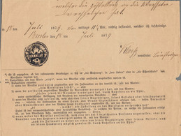 1879 BRESLAU Postbehändigungsschein Mit Negativ-Stempel - Brieven