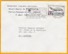 1967 -  Enveloppe De Saint Denis, Réunion  Vers Nanterre Par 1e Liaison St Denis-Paris Par AIR FRANCE - Aéreo