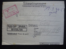 From Stalag IX B 1945 To Dimitrije Lukovic (Hauptvertrauensmann) Stalag IX B WWII POW Censure Geprüft - Briefe U. Dokumente