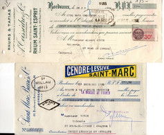 Gironde - Bordeaux   -  2 Lettres De Change De 1936 - Schecks  Und Reiseschecks
