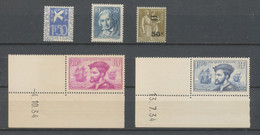 1934 France Année Complète 5 Timbres, Neuf Luxe **. Cote 434€ H3012 - ....-1939