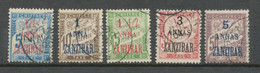 1897 Colonie Fse ZANZIBAR Taxe N°1 à 5 Oblitérés TB. Cote 110 € H3082 - Used Stamps