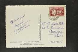 Andorre - 1948-51 La Maison Des Vallées N° 128 Sur CP De La Maison - Brieven En Documenten