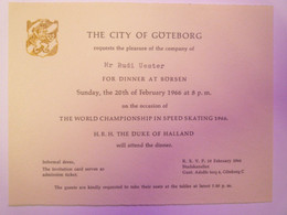 2021 - 3590  GOTEBORG  -  The World Championship In SPEED SKATING 1966  -  INVITATION  XXX - Patinaje Artístico