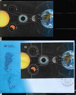 #10069 ARGENTINE,ARGENTINA 2021 SPACE COSMOS SOLAR SYSTEM ECLIPSES S/SHEET BLOC, MNH+ FDC - South America