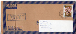 L30830 - Cook-Inseln - 1973 - 15c Plumeria EF A. LpDrucksBf. RAROTONGA -> Westdeutschland - Sonstige & Ohne Zuordnung