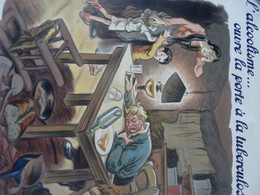 Affiche Militante Contre Tuberculose L'alcoolisme  Illustrateur Edouard Bernard Style Poulbot - Affiches