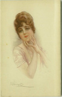 BOMPARD SIGNED 1910s POSTCARD - WOMAN - N.955/5 (BG2047) - Bompard, S.