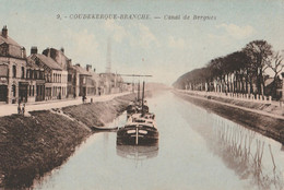 59 - COUDEKERQUE BRANCHE - Canal De Bergues (carte Colorisée, Péniche) - Coudekerque Branche