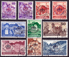 Liechtenstein 1937/41: REGIERUNGS + DIENSTSACHE (Officiel / Service) Zu 21-28 Mi 20-27 (plus A+b) Obliterée (CHF 42.00) - Dienstzegels