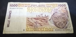 West African States, Benin (B) Banque Centrale Des États De L'Afrique Ouest, 1000 Francs (1995 - Benin