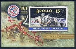 HUNGARY 1972 Apollo 15 Space Flight Block MNH / **.  Michel Block 87 - Hojas Bloque