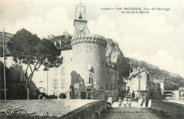 Meyrueis * La Rue De La Mairie * La Tour De L'horloge * Café - Meyrueis