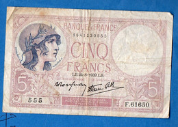 (France )  Billet Usagé  De  5f 1939  (PPP32866) - 5 F 1917-1940 ''Violet''