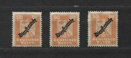 Deutsches Reich Dienst D 111 Postfrisch Unregelmäßige Zähnung, 3 Stück - Officials
