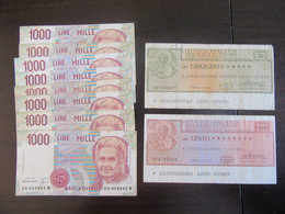 Italie / Italia - 10 Billets Dont 8 X 1000 Mille Lire - [ 9] Verzamelingen